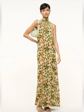 NWT STAUD Albee Dress in Moss Floral Tapestry Size M